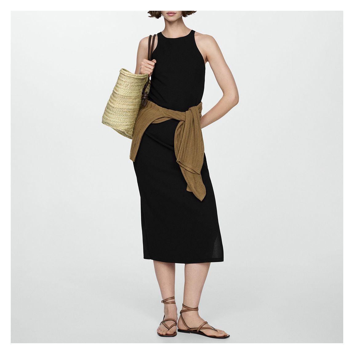 Black Racerback Midi Dress main product photo
