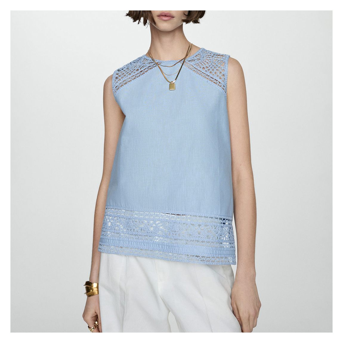 Blue Embroidered Top main product photo