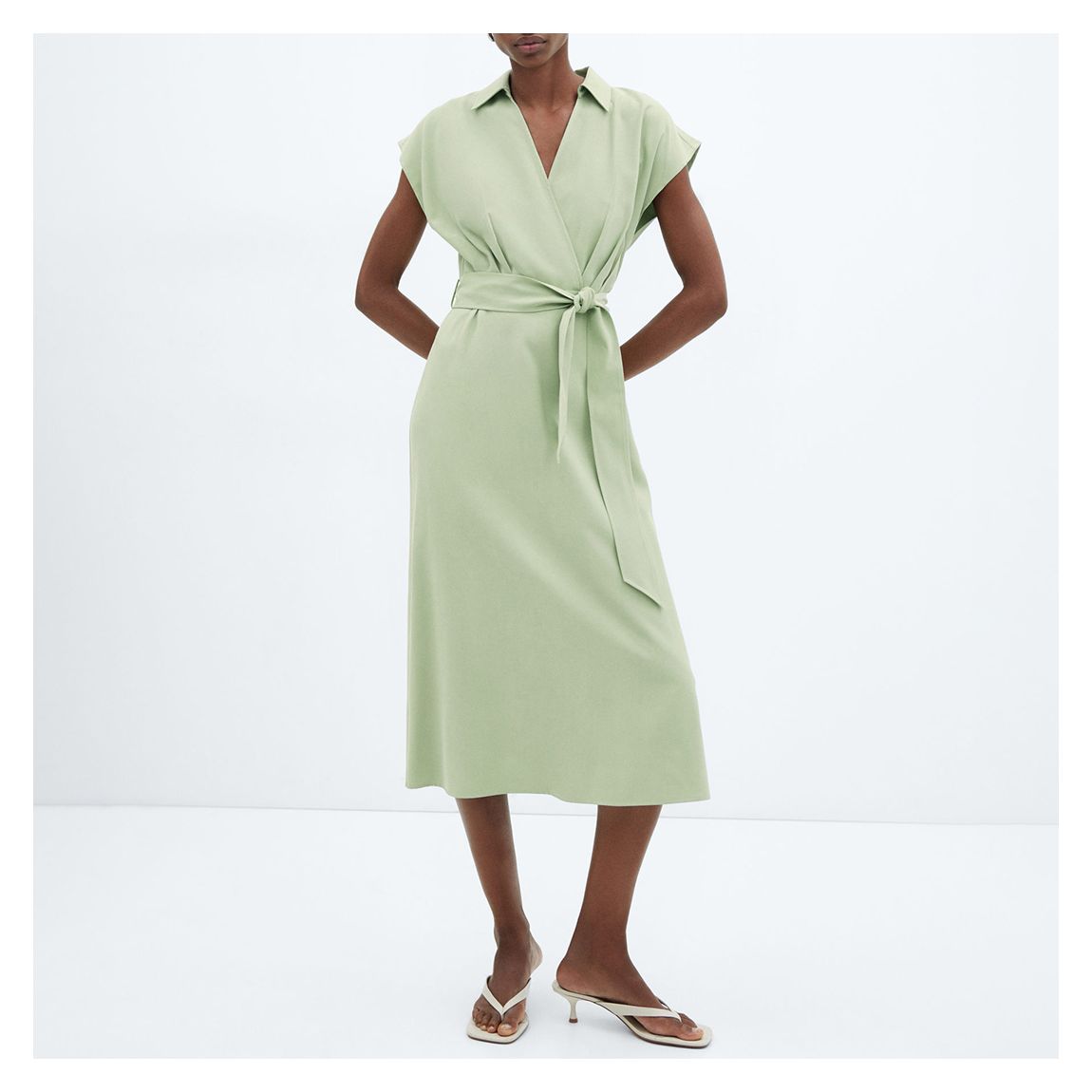 Mint Cap Sleeve Wrap Dress main product photo