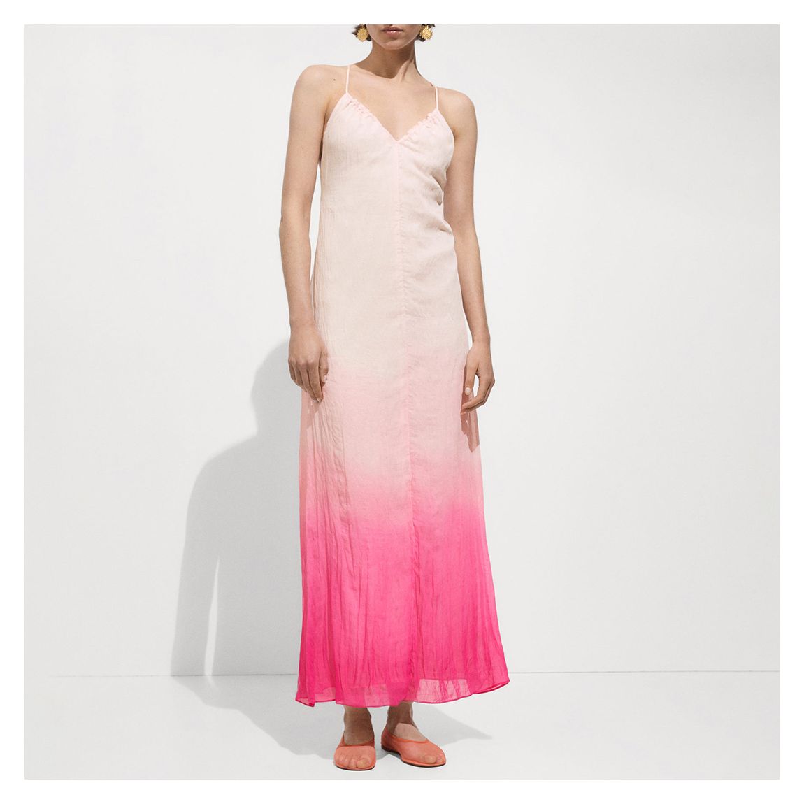 Pink Ombré Cross back Maxi Dress main product photo