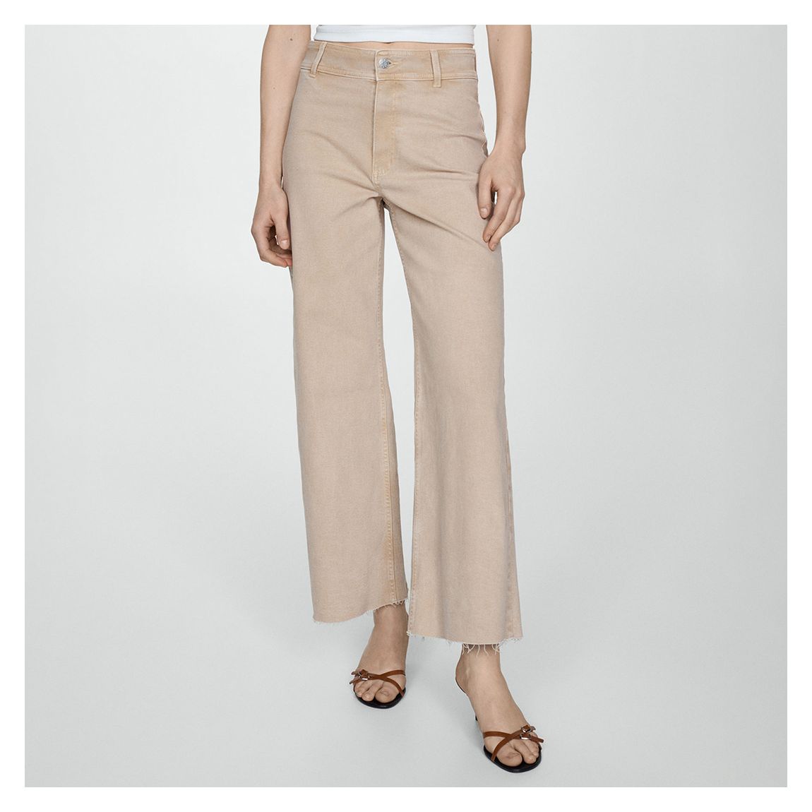 Beige Catherine High Rise Culotte Jeans main product photo