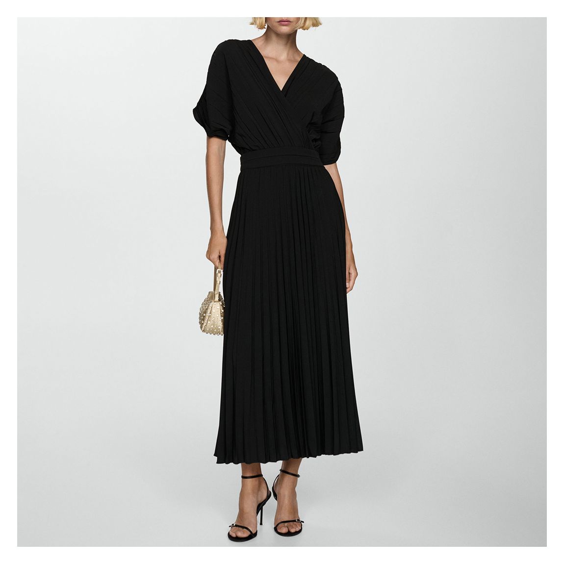 Black Drop Shoulder A-Line Dress main product photo