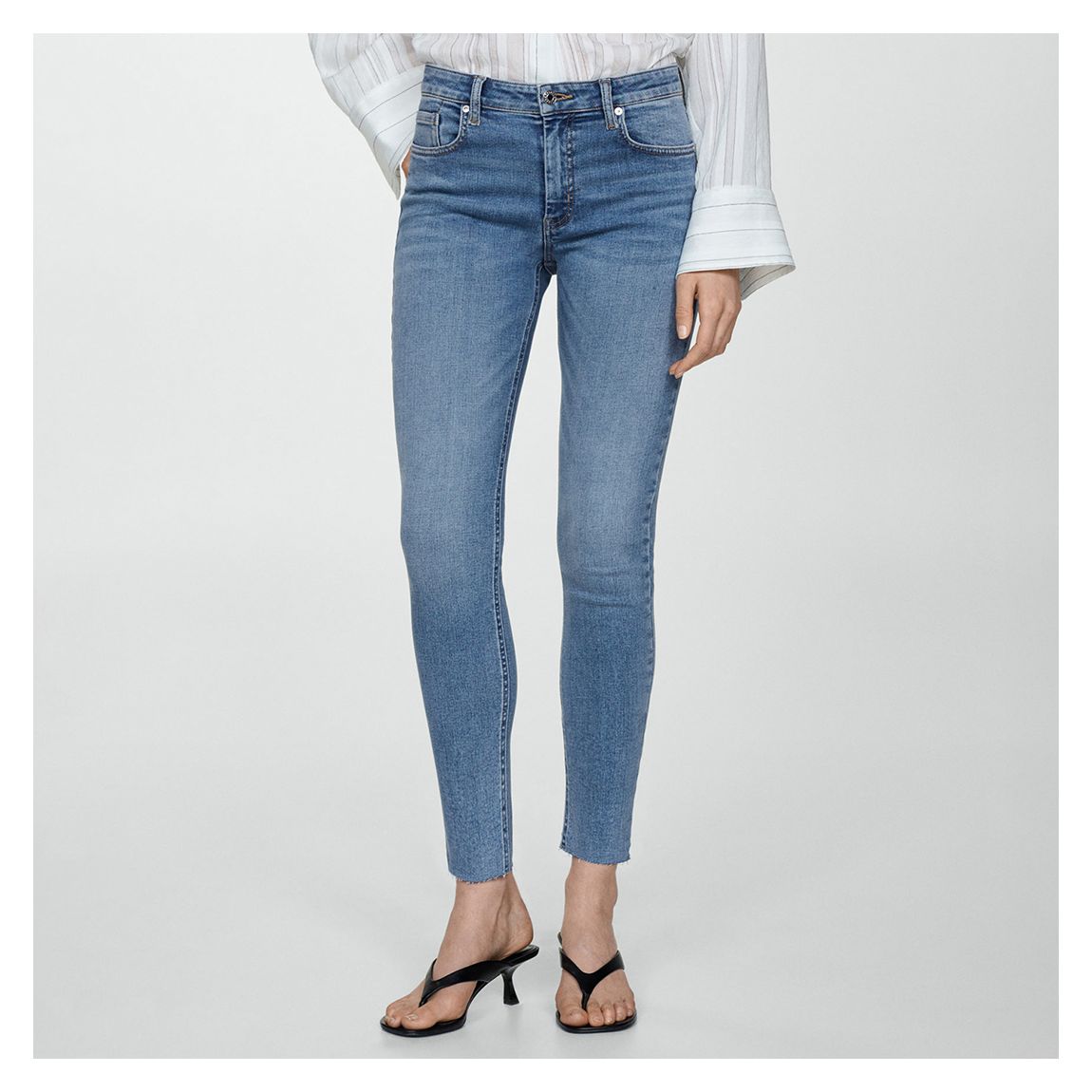 Mid Blue Skinny Crop Jeans main product photo