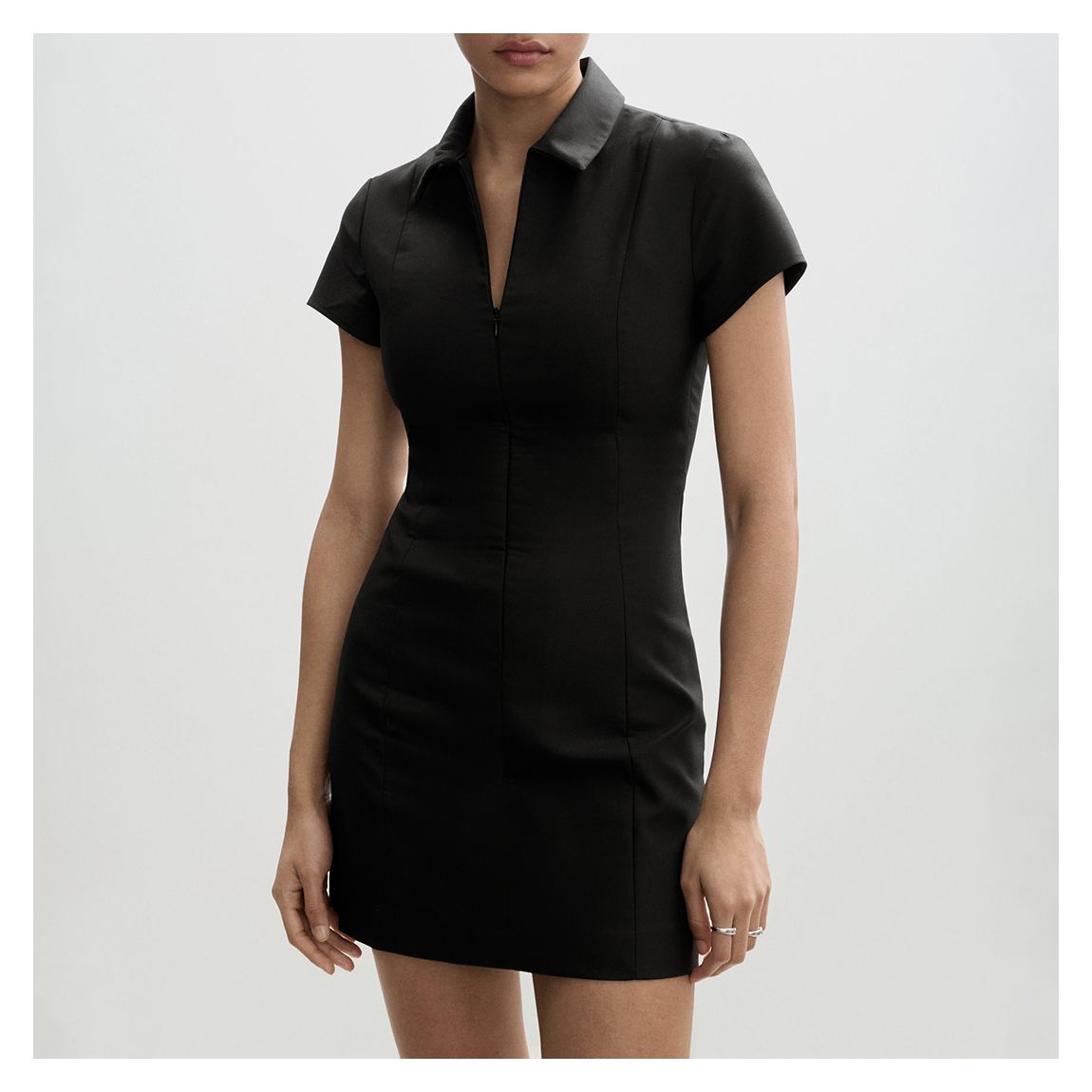 Black Collared Mini Dress main product photo