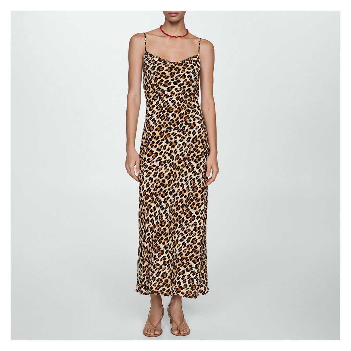 Brown Leopard Print Maxi Dress main product photo
