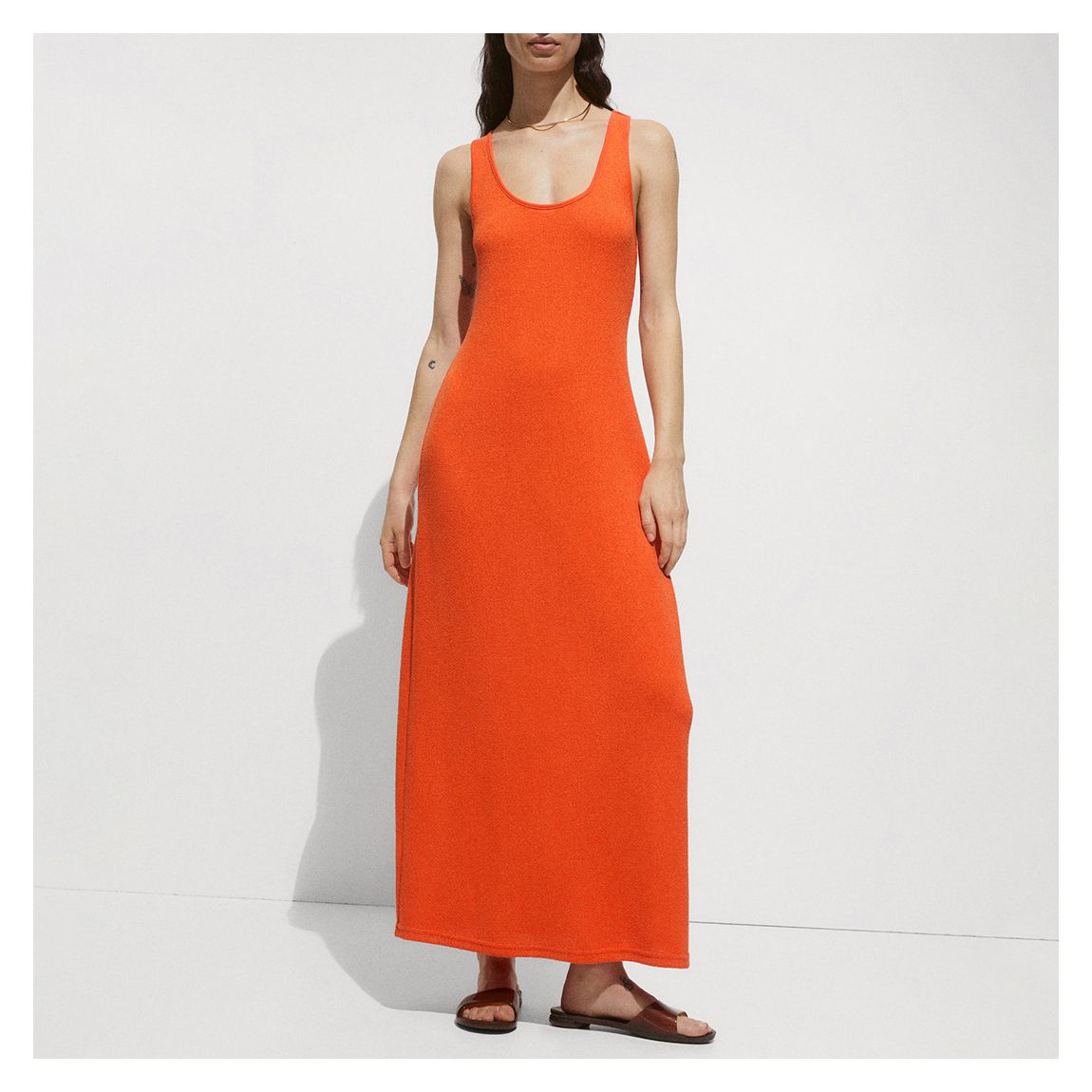 Tangerine Cross back Maxi Dress main product photo