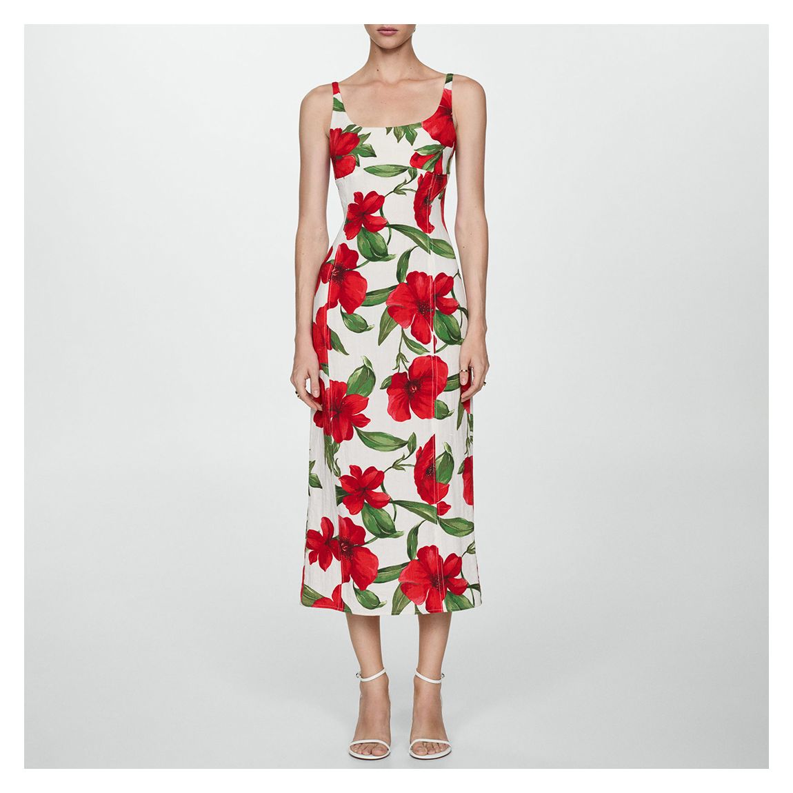 Multi Floral Scoop Midi Dress main product photo