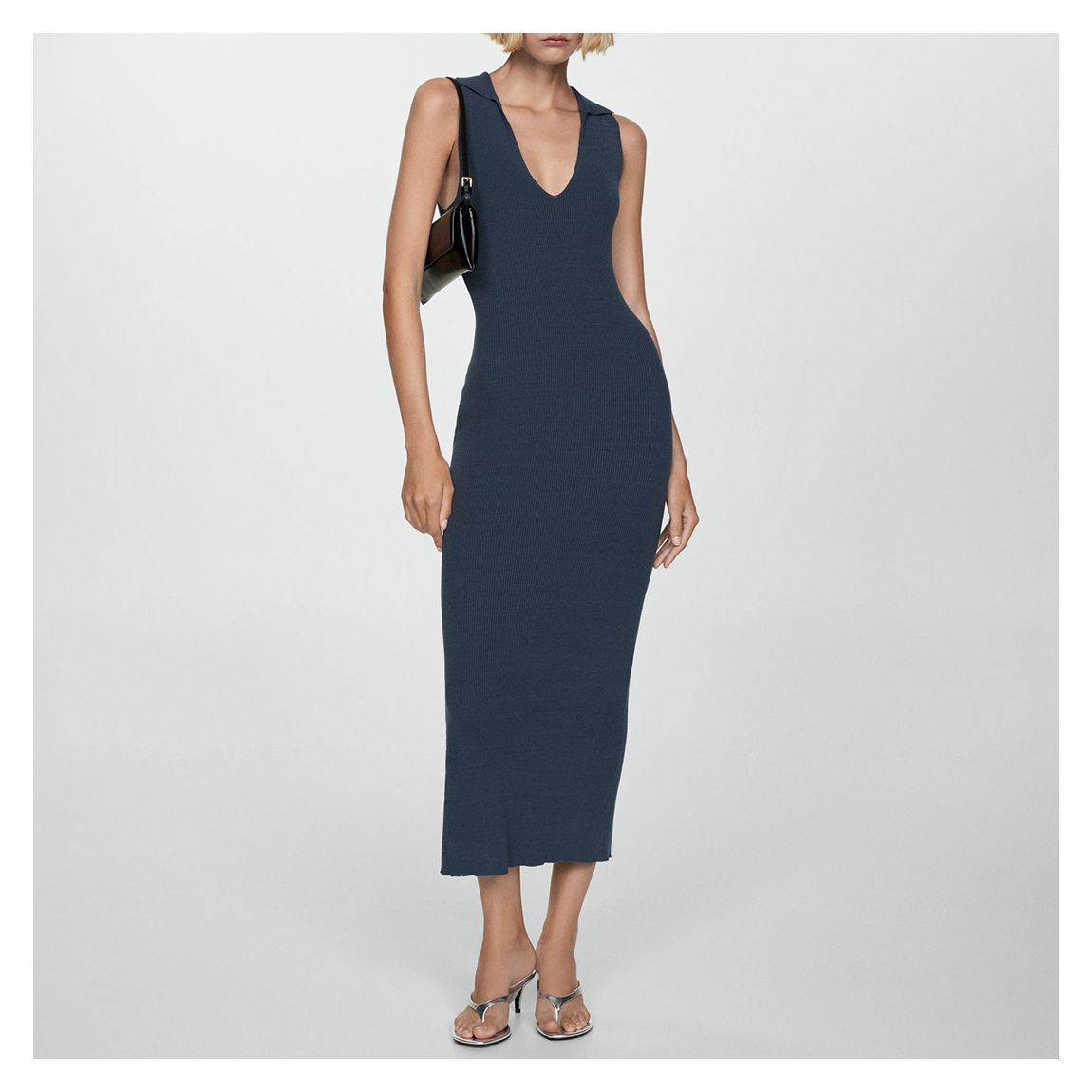 Midnight V-Neck Bodycon Midaxi Dress main product photo