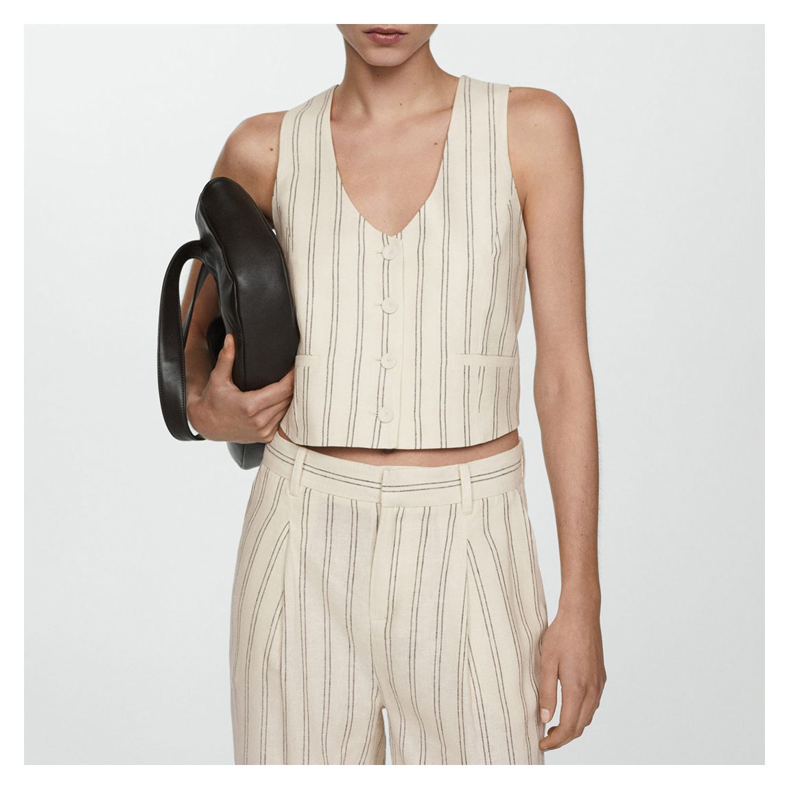 Ecru Striped Waistcoat main product photo