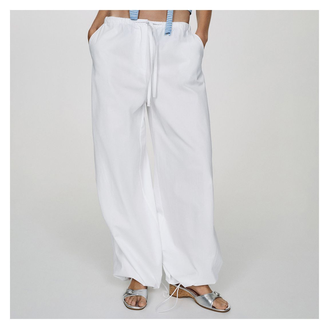 White Parachute Trousers main product photo