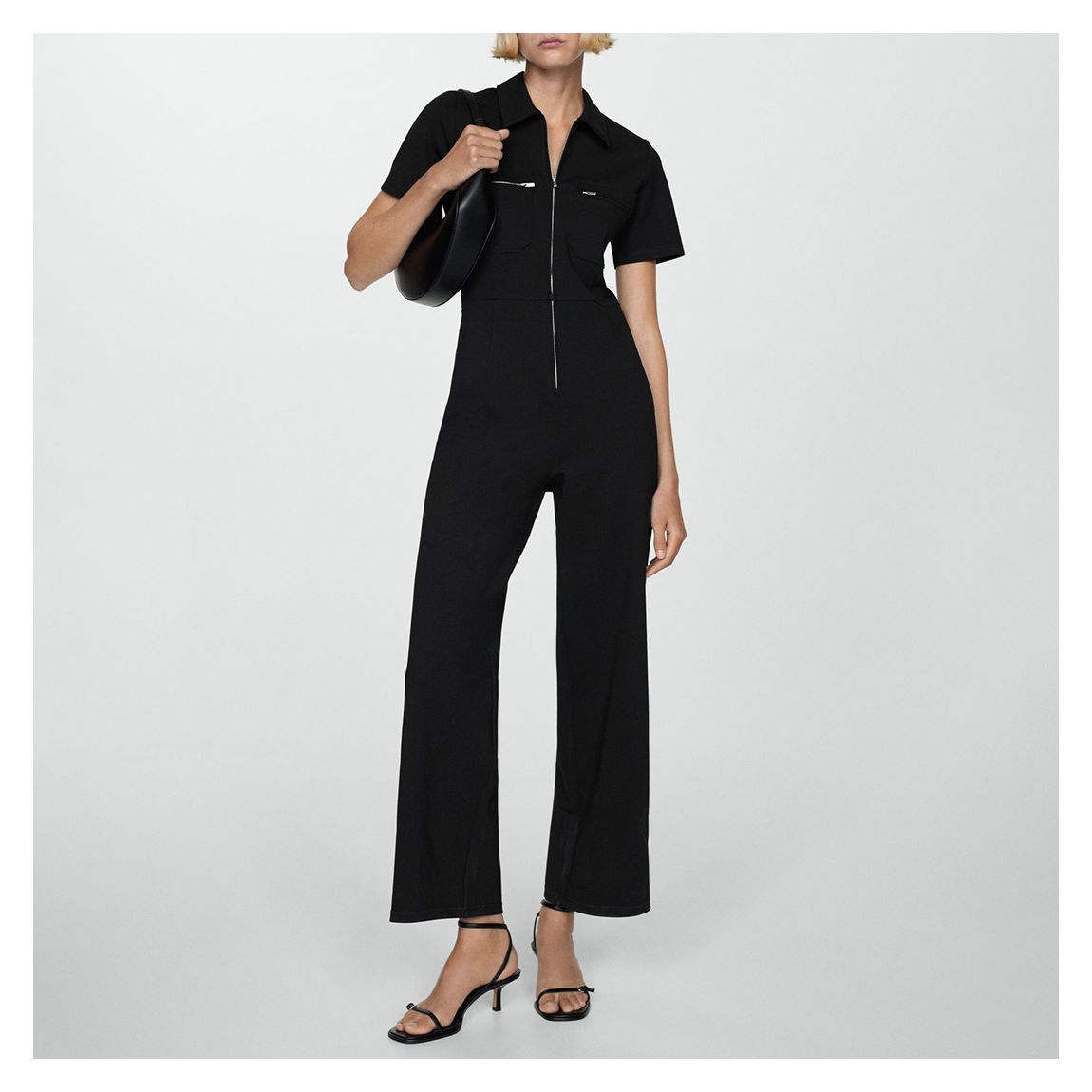 Black Zip Down Jumpsuit main product photo