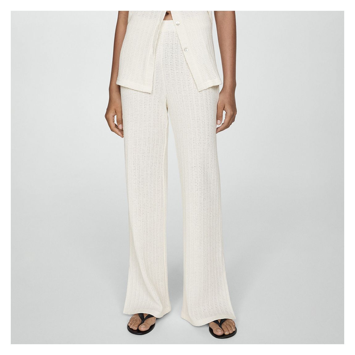 Ivory Straight Crochet Trouser main product photo
