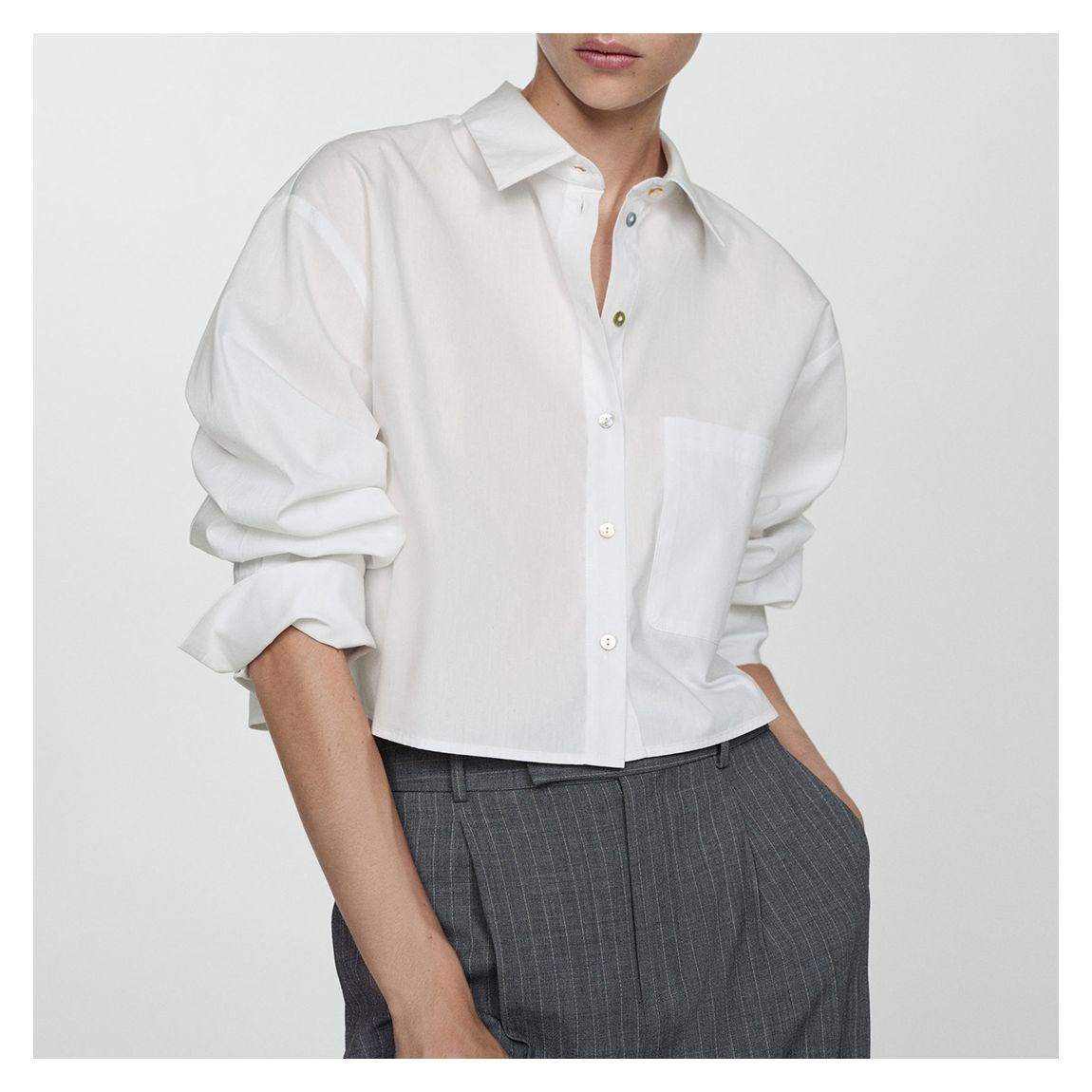White Cropped Shirt main product photo