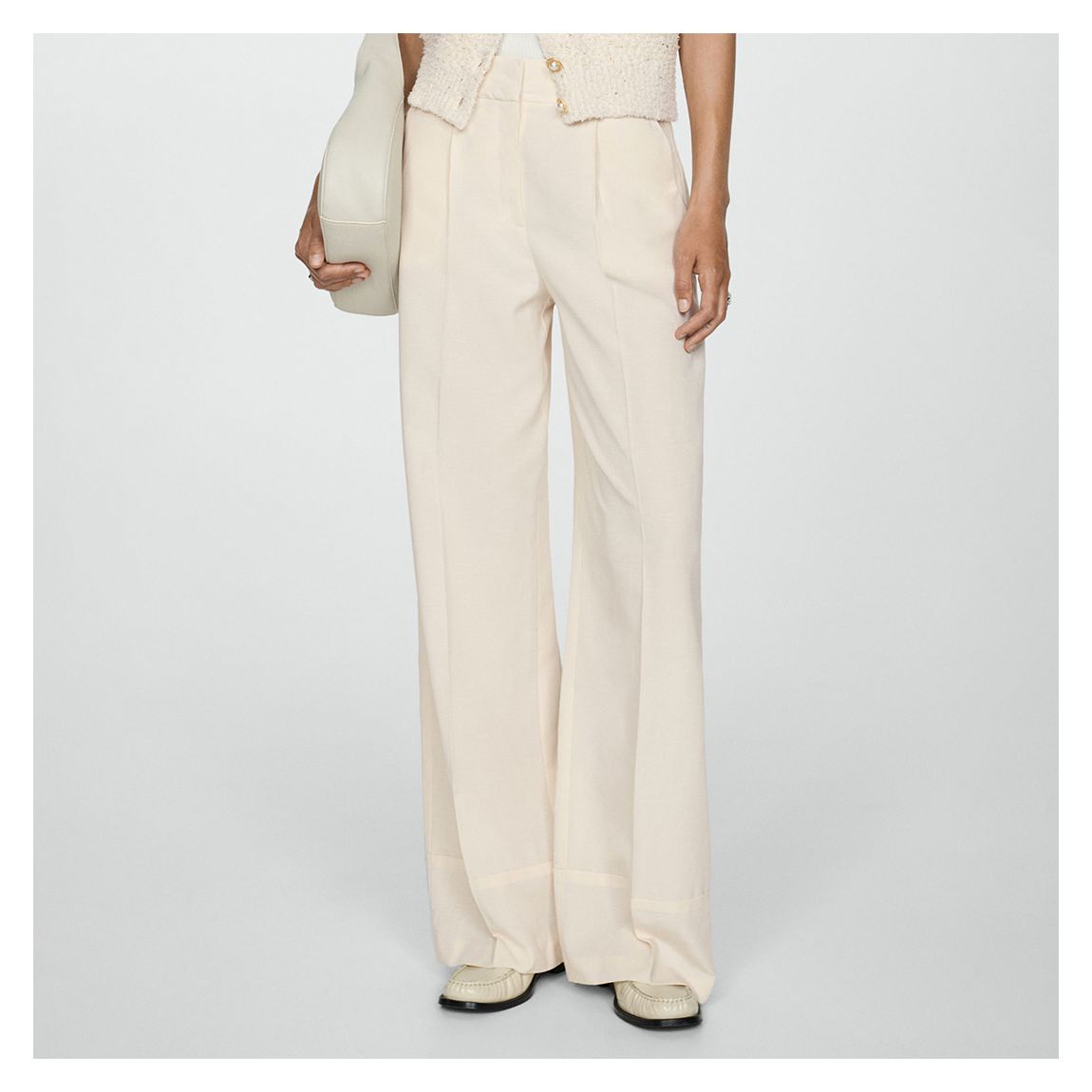 Ecru Straight Leg Trousers main product photo