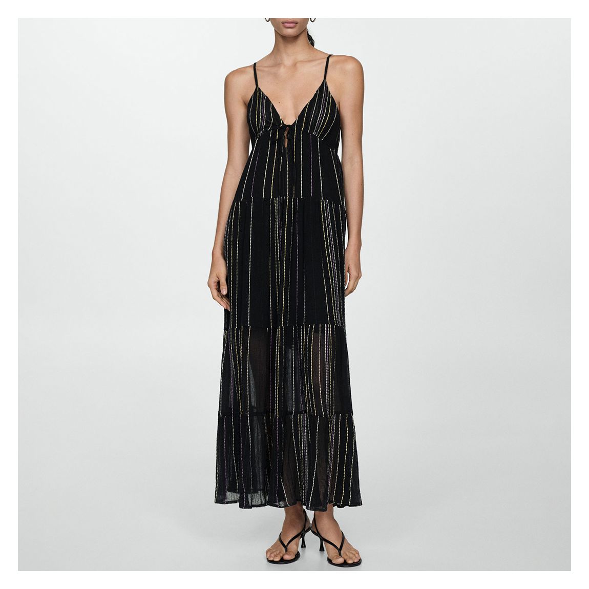 Black Stitch Detail Maxi Dress main product photo