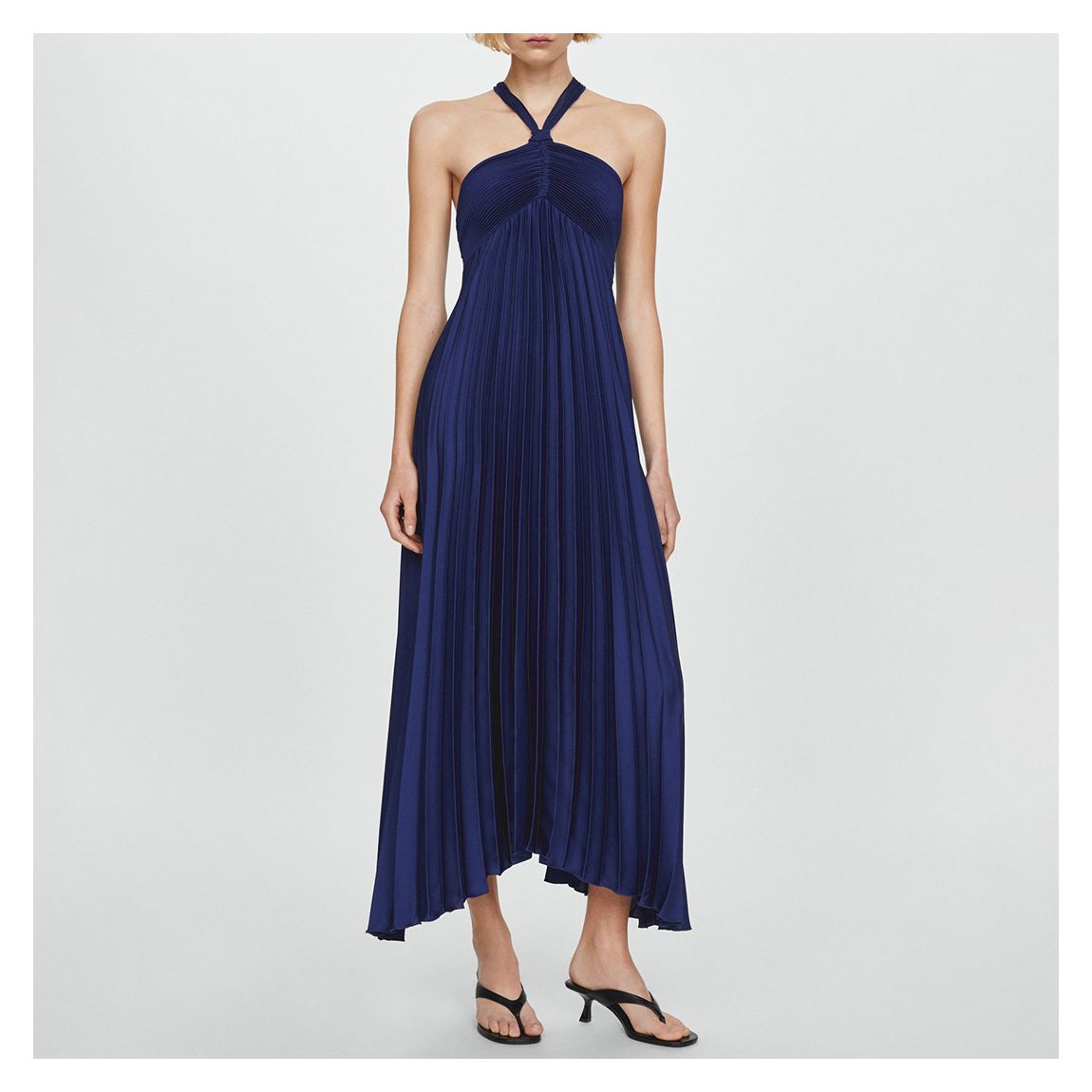 Sapphire Pleated Halter Dress main product photo