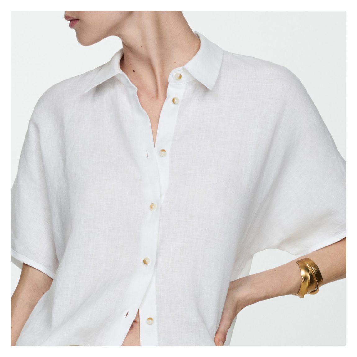 White Cropped Shirt main product photo