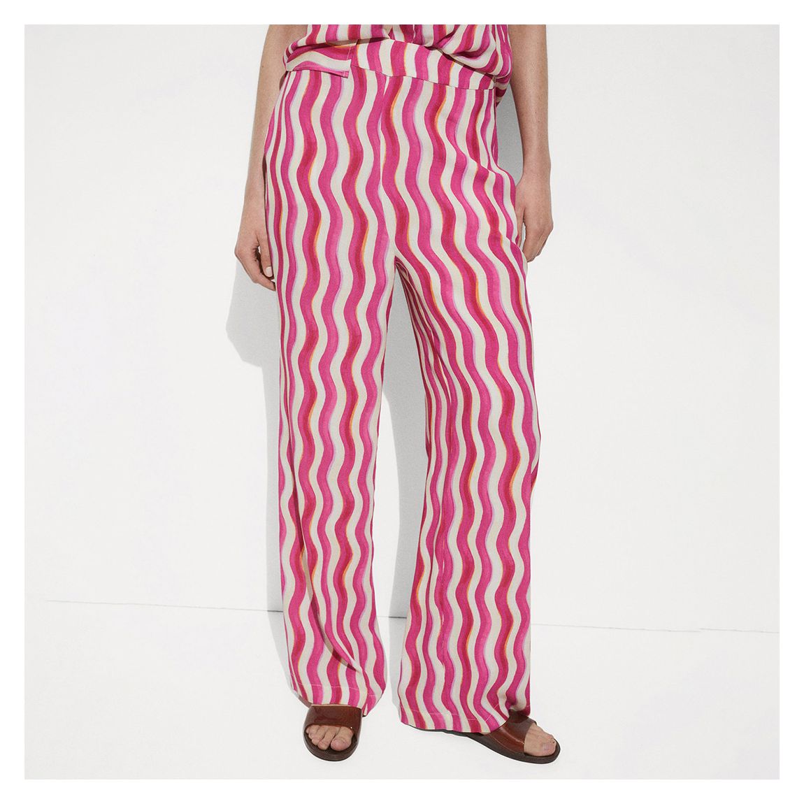 Fuchsia Printed Wide Leg Trouser main product photo