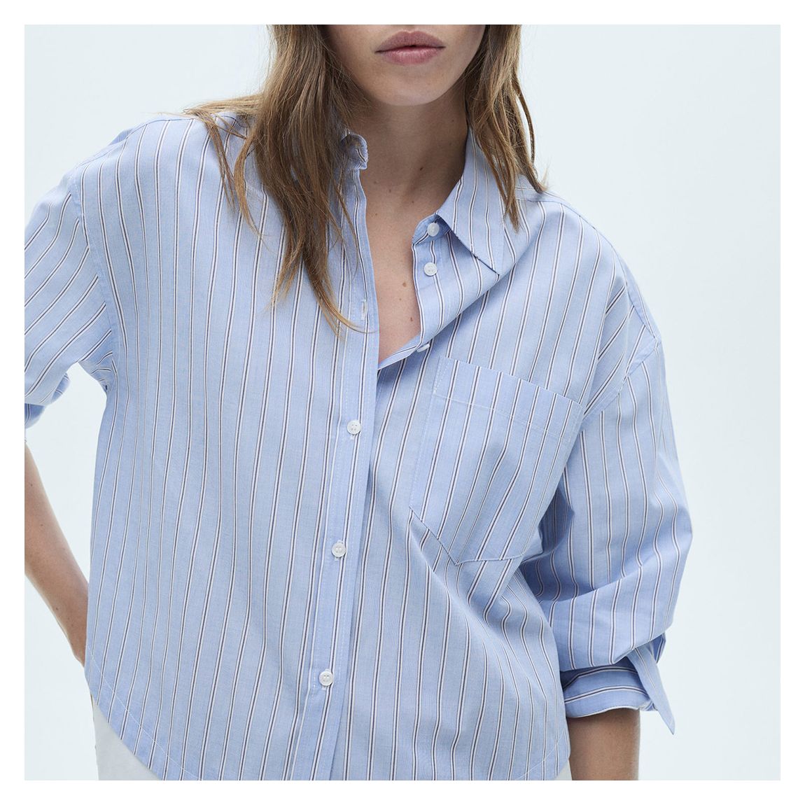 Powder Blue Pinstripe Shirt main product photo