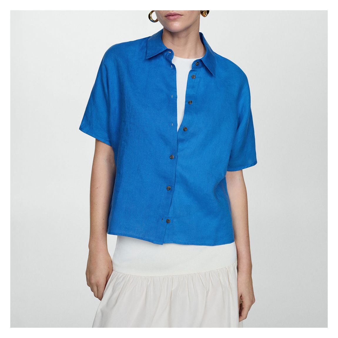 Blue Cropped Shirt main product photo