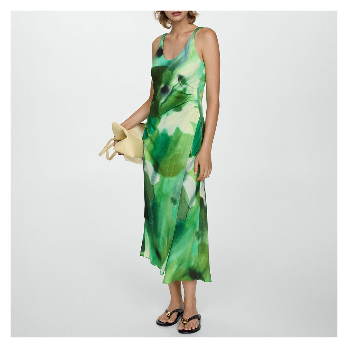 Green Abstract Print Midaxi Dress main product photo