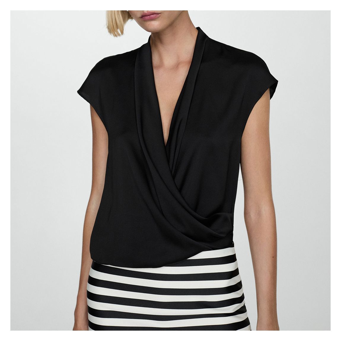 Black Draped Blouse main product photo