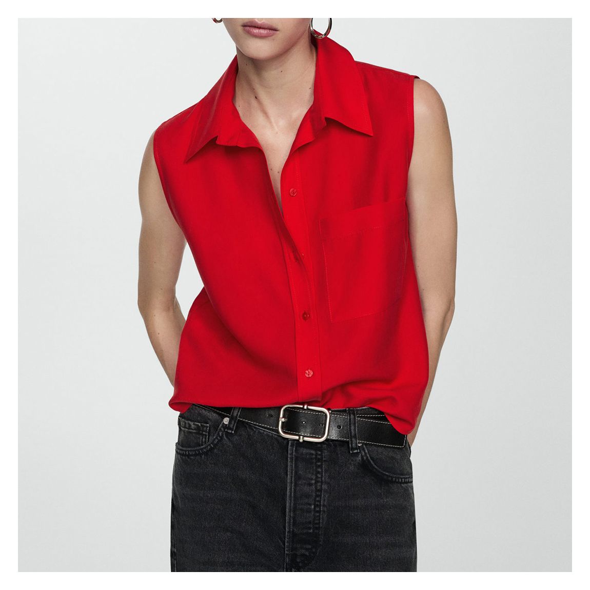 Red Collared Blouse main product photo