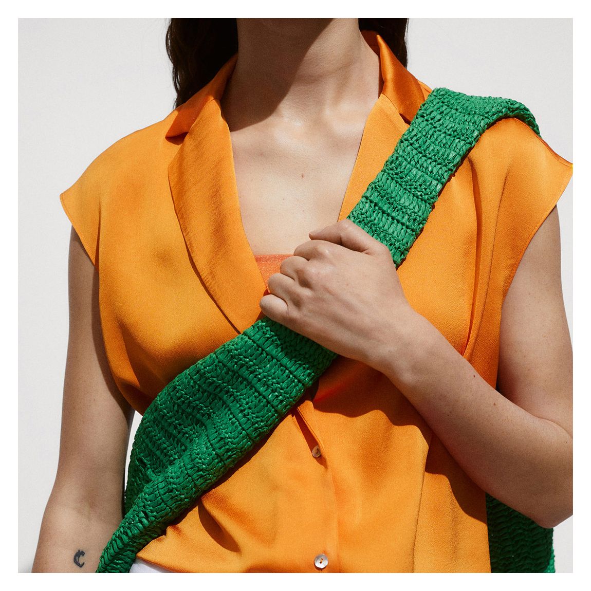 Orange High Shine Blouse main product photo