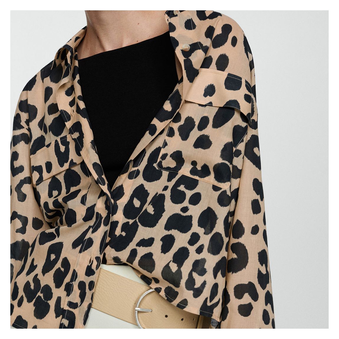 Brown Animal Print Blouse main product photo