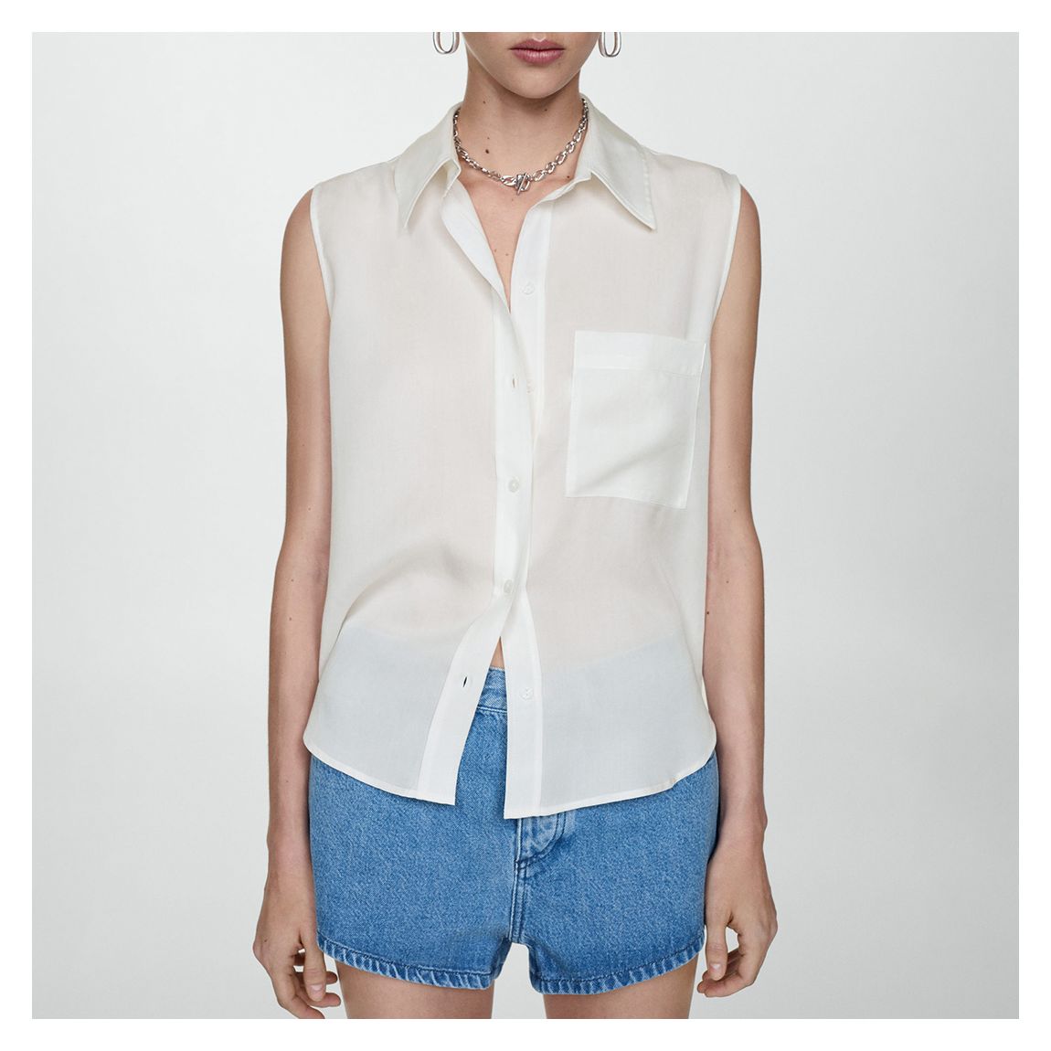 Ivory Sleeveless Blouse main product photo