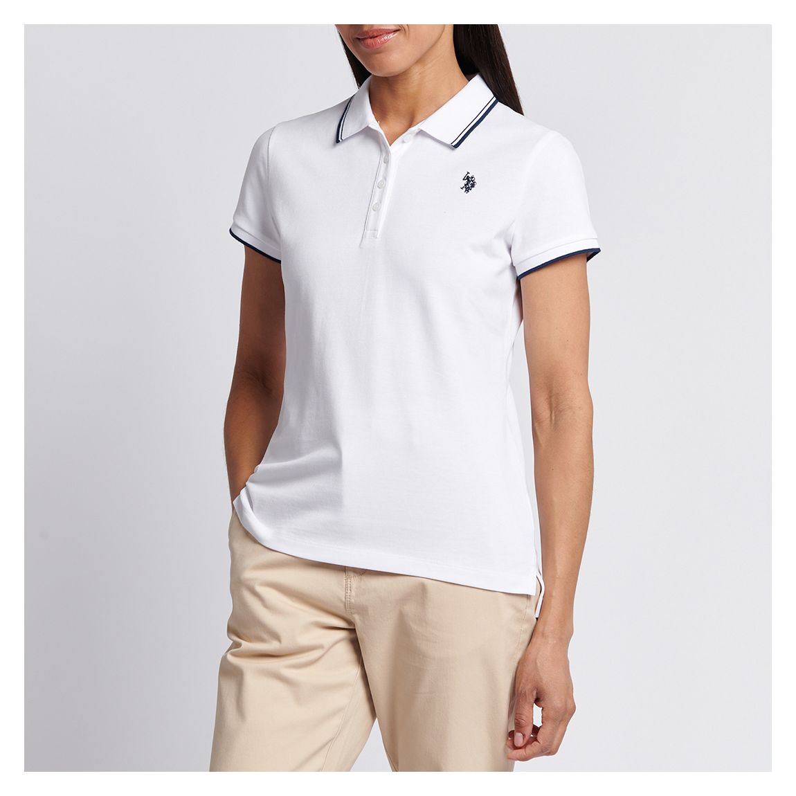 White Tipped Polo Shirt main product photo
