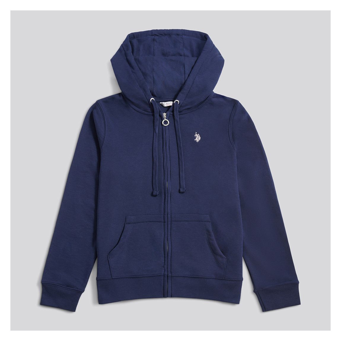 Navy Zip Through Hoodie main product photo