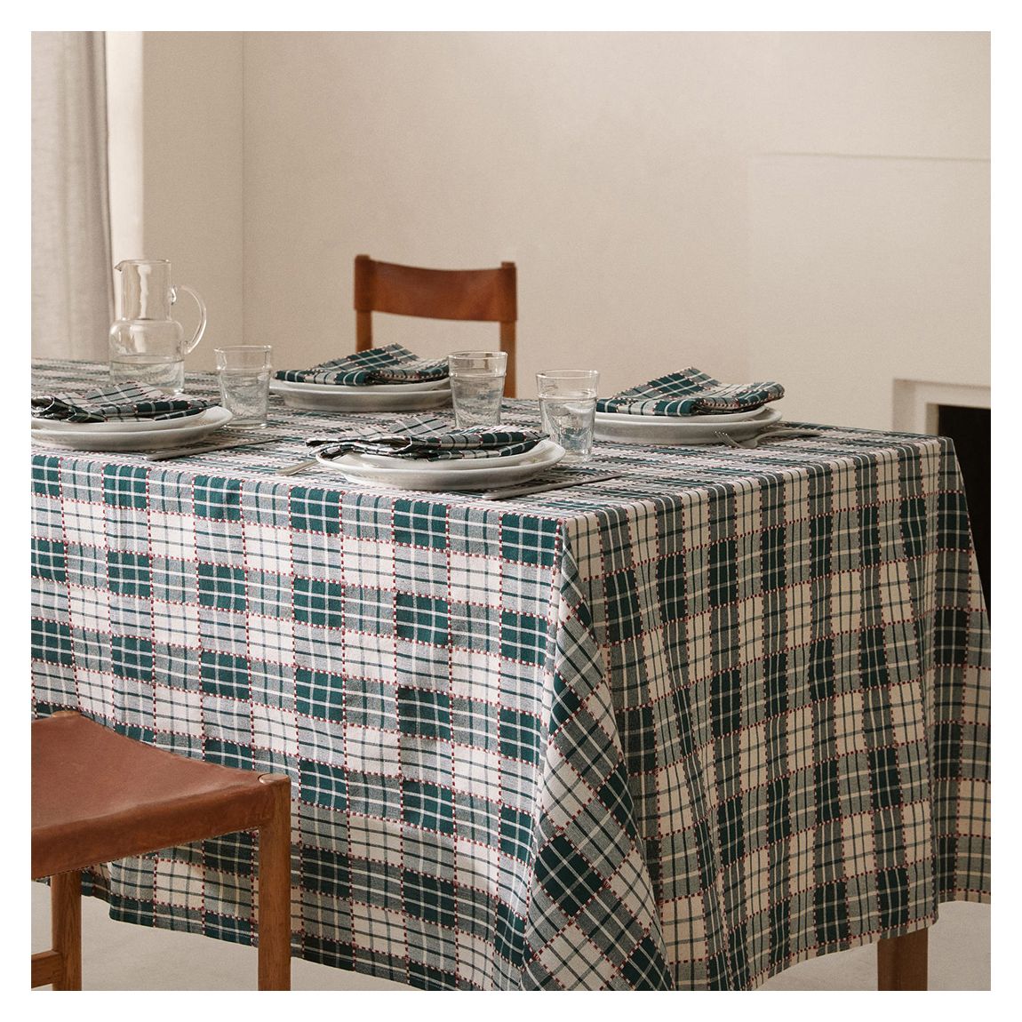 Striped Cotton Tablecloth,150x250cm main product photo
