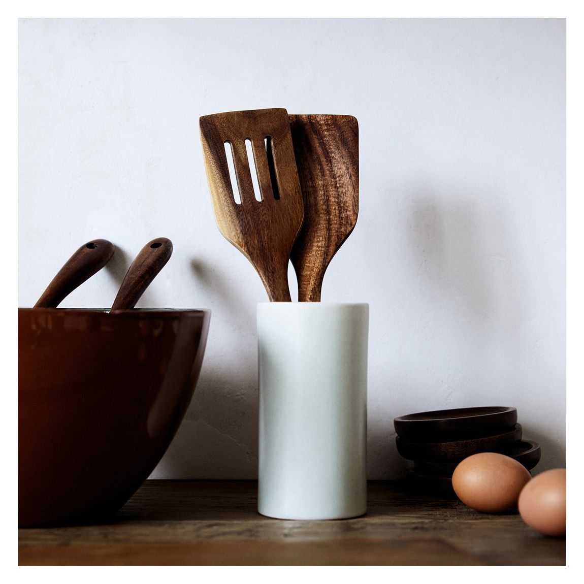 Acacia Wood Spatula and Spoon Set main product photo