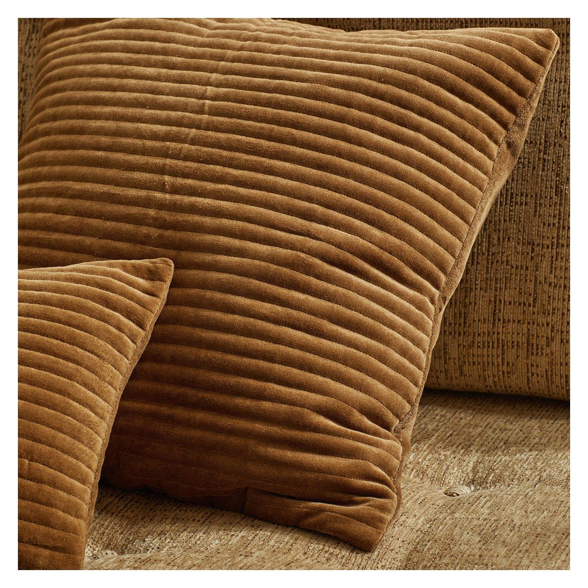 100% Cotton Velour Cushion Case, Brown main product photo
