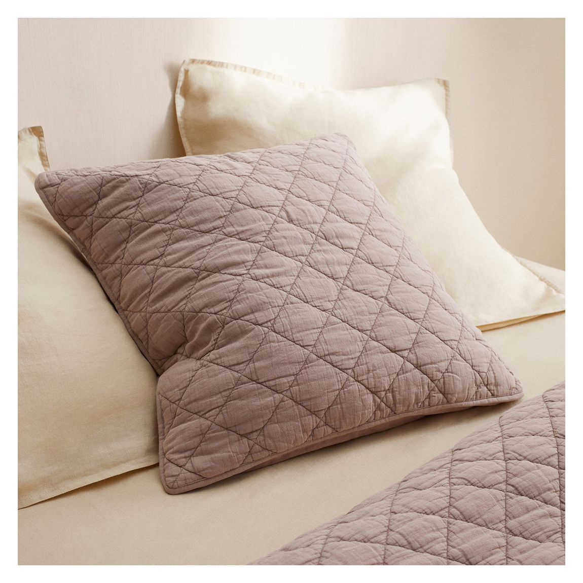 Padded Square Cushion Cover, Pink main product photo