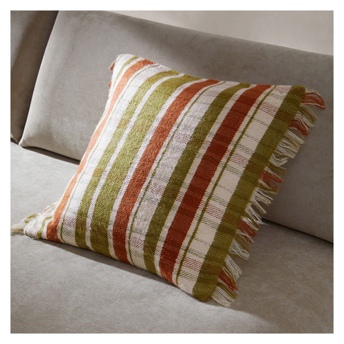 Fringed Cushion Cover, Terracotta main product photo