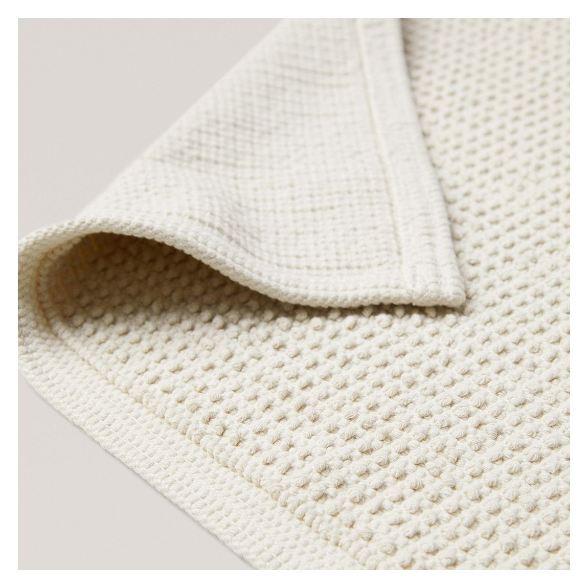 Textured 100% Cotton Rug, Cream main product photo