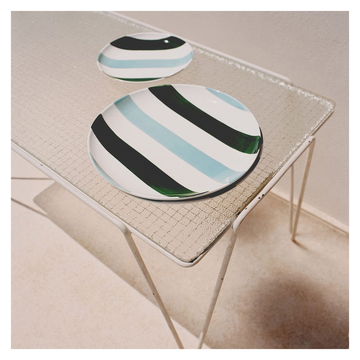 Blue/White/Green Pattern Dessert Plate main product photo