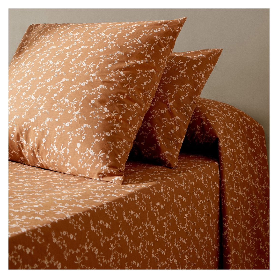 Russet Floral Print Pillowcase main product photo