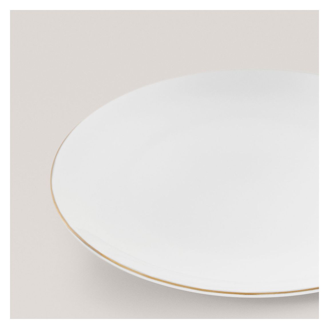 White Gold-Rimmed Dinner Plate main product photo
