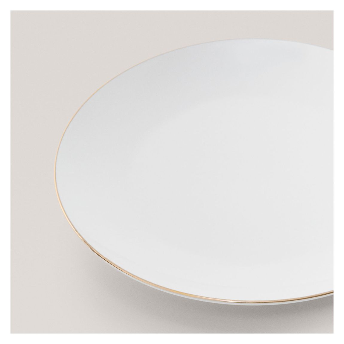 White Gold-Rimmed Soup Plate main product photo