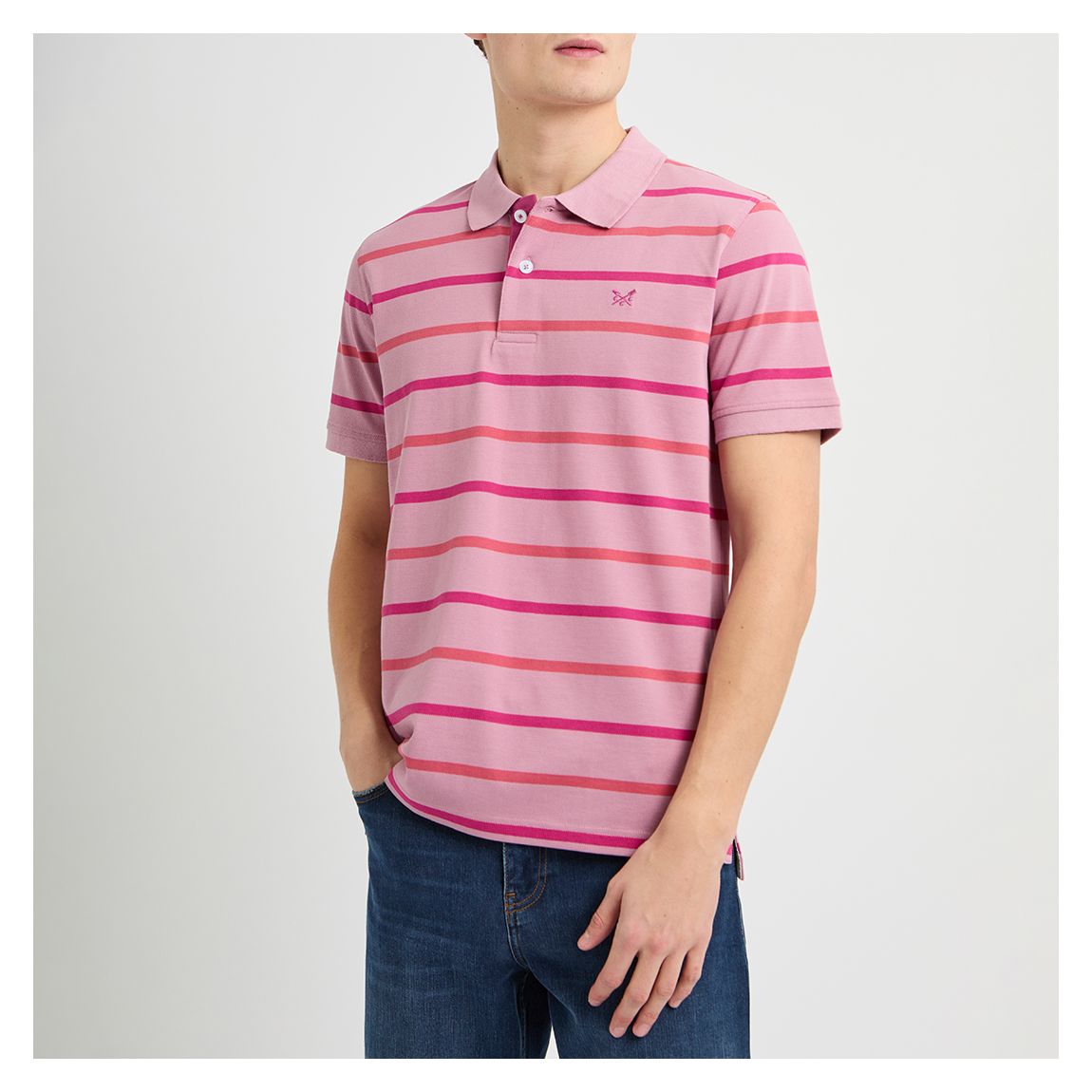 Pink Multi Stripe Polo Shirt main product photo