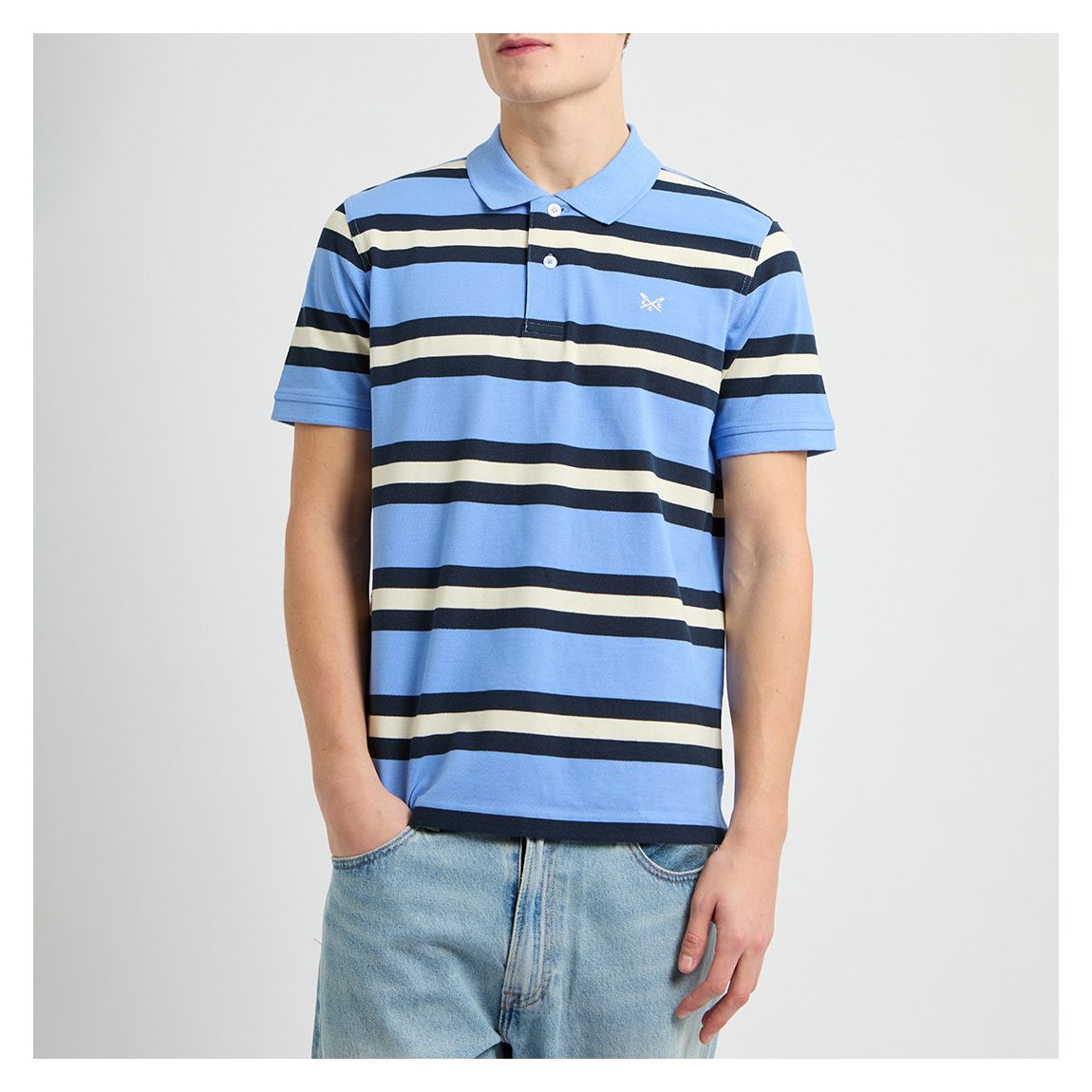 Blue Classic Stripe Polo Shirt main product photo