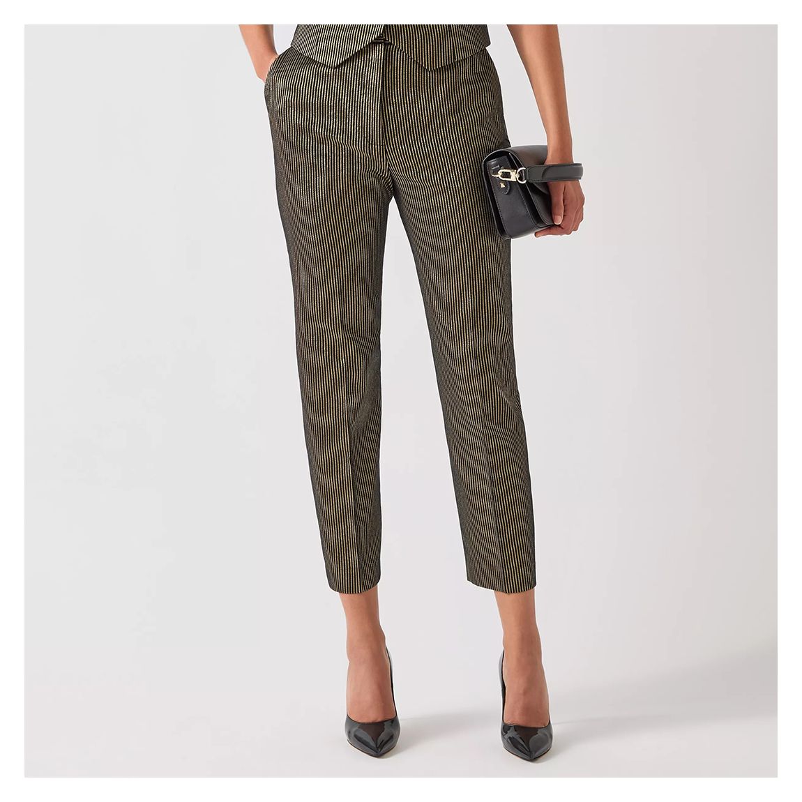 Black/Gold Bella Taper Trousers main product photo