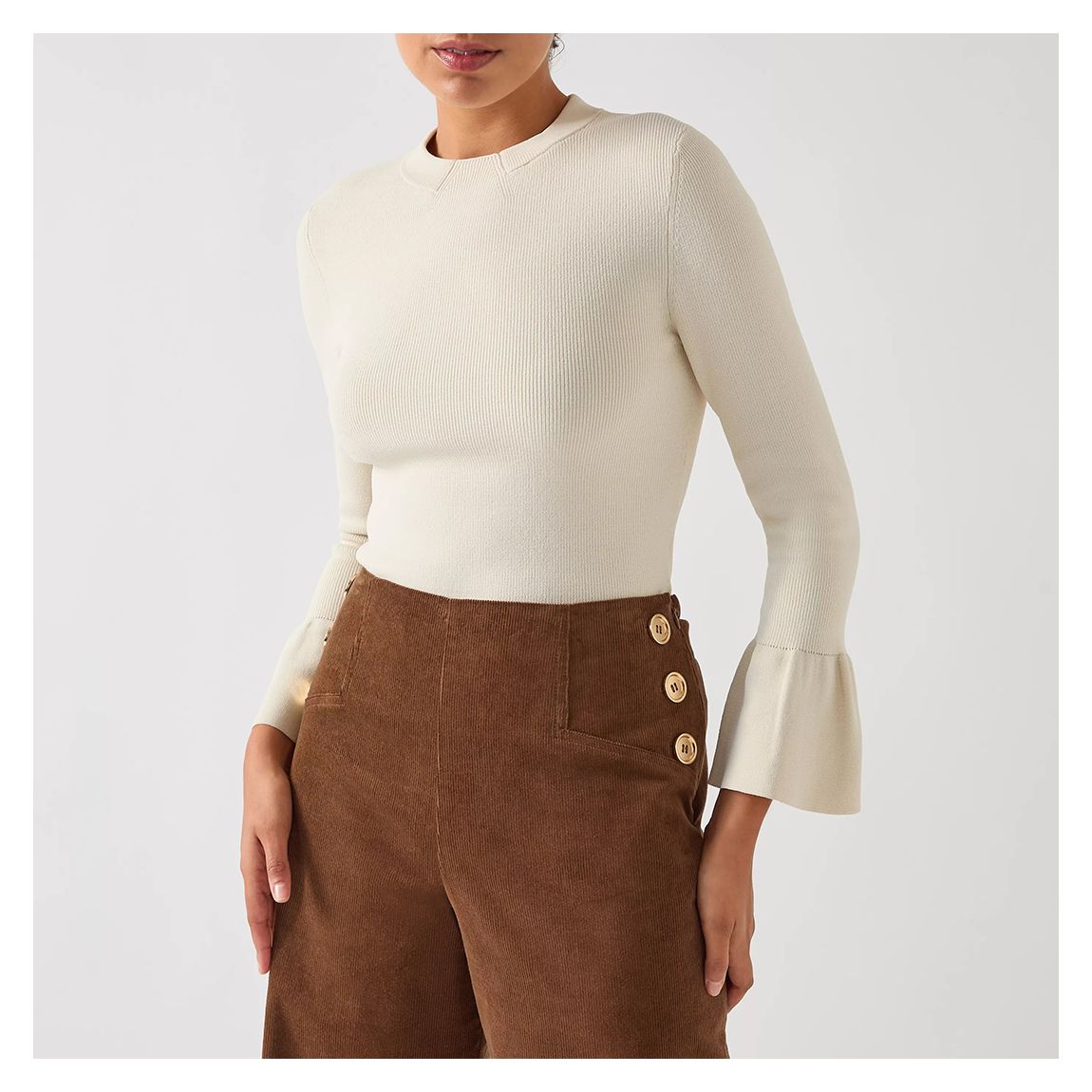 Ivory Tabitha Flare Sleeve Top main product photo