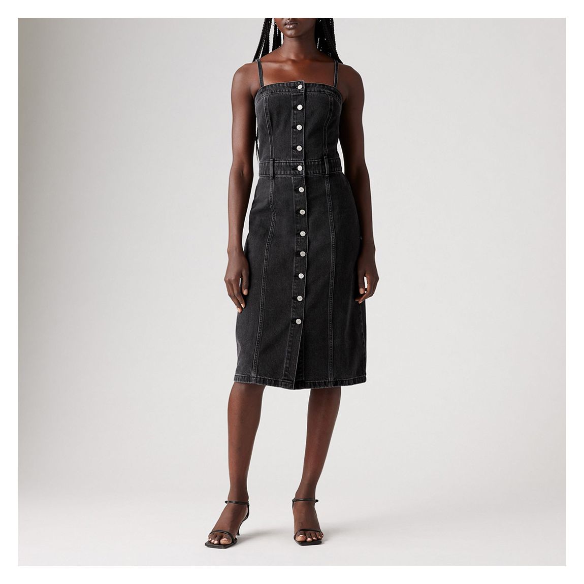 Black Denim Bustier Dress main product photo