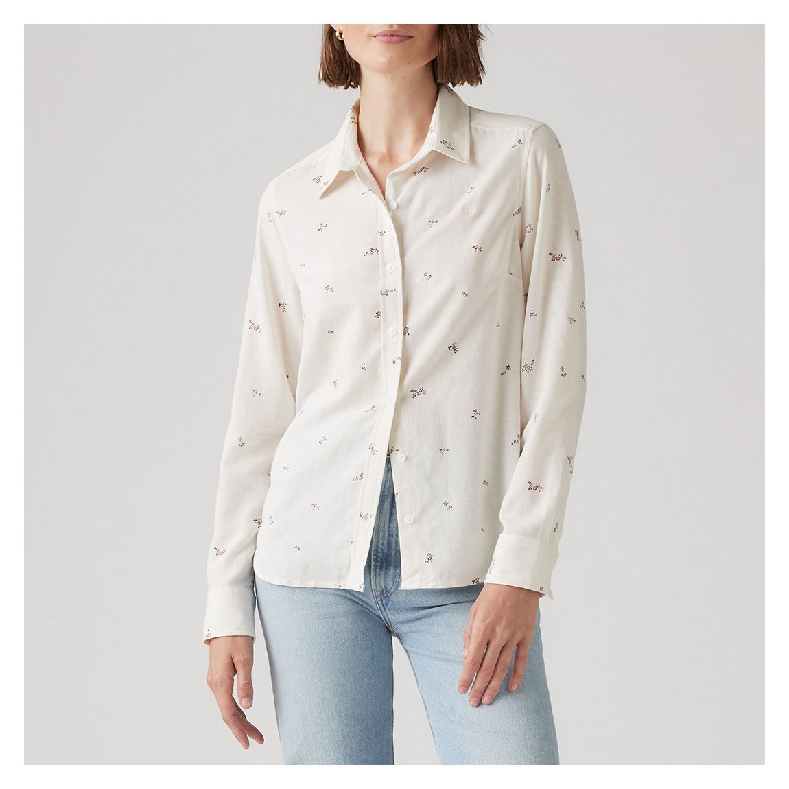 White Ditsy Floral Shirt main product photo