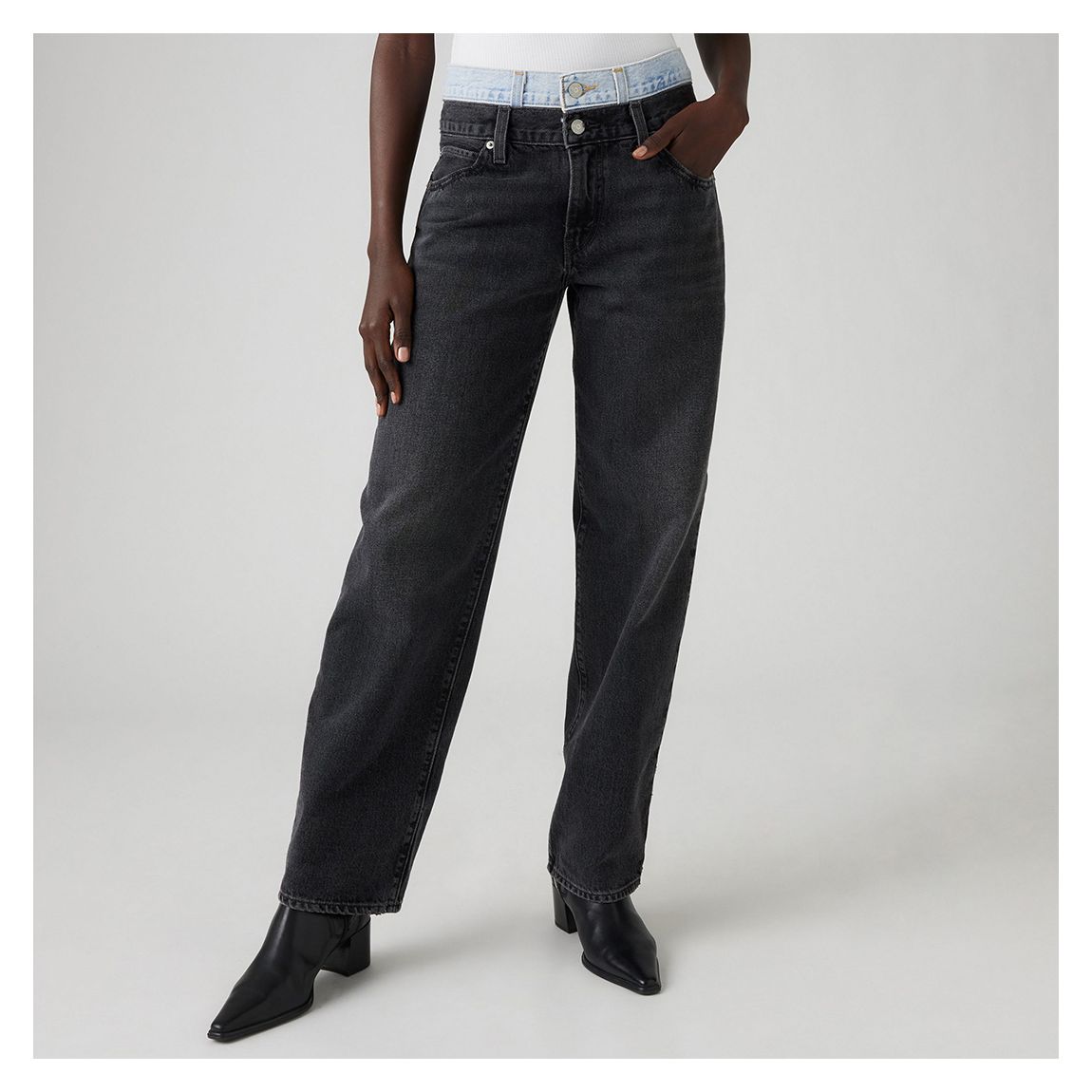 Black '94 Layered Baggy Jeans main product photo
