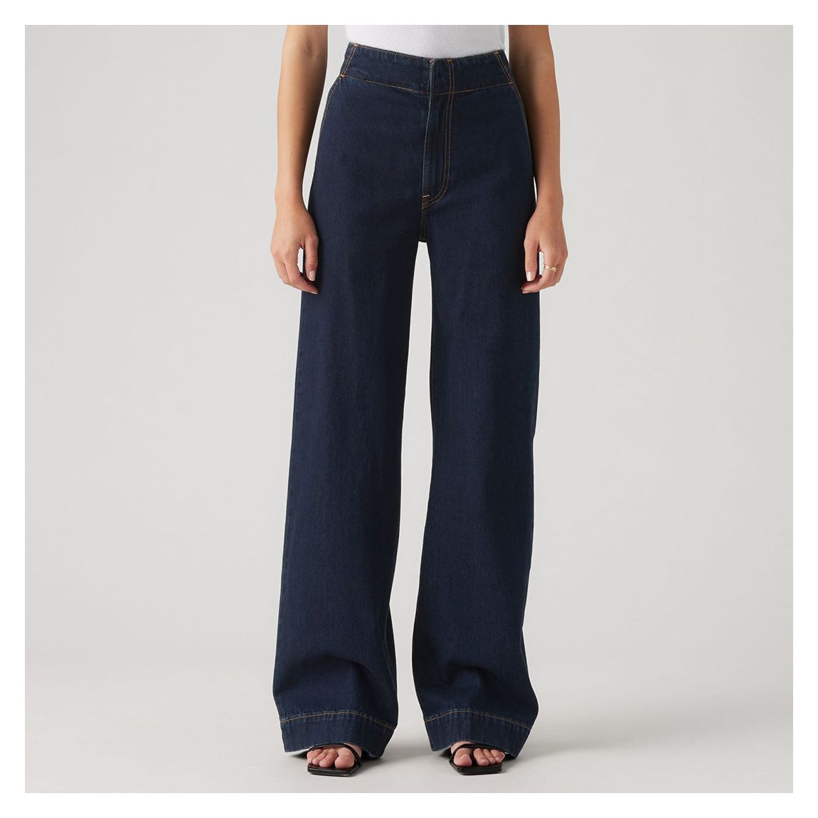 Dark Blue Ribcage Wide Leg Jean main product photo